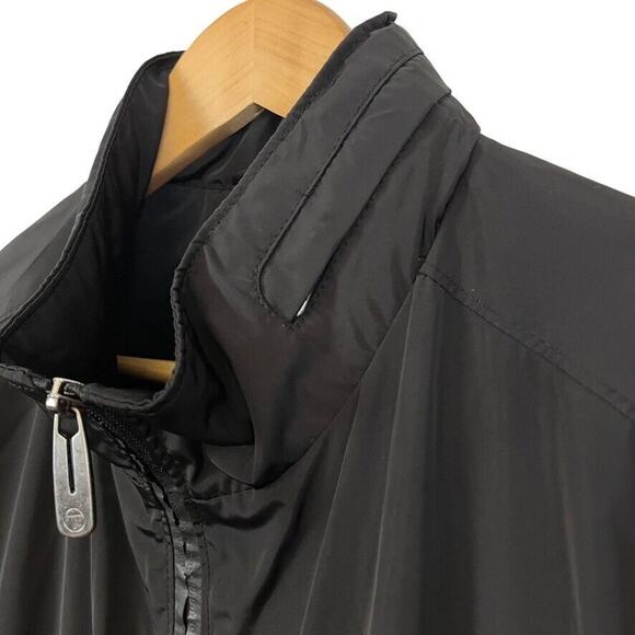 T Tech by Tumi Mens Black Full Zip Hooded Packable Jacket Windbreaker sz L - Picture 9 of 16